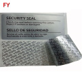 High Quality non reusable security stickers for seal